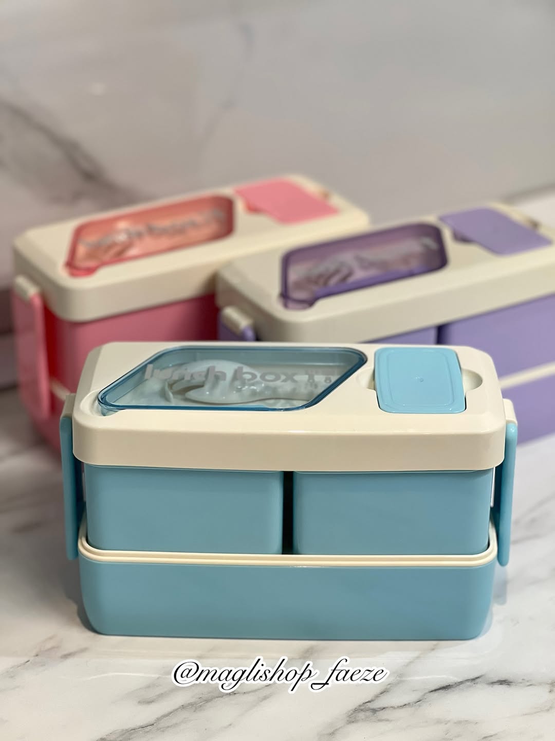 ظرف غذا سه تیکه رنگ بندی پاستیلی